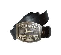 JOHN DEERE Ceinture en cuir avec boucle en laiton Taille 85, Noir , taille unique