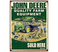 John Deere Farm Equipment Affiche Étain Métal Mur Signe Vintage Plaque Rétro Attention Décorative Métallique Panneau pour Café Bar Chambre Hôtels Clubs Parc