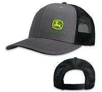 John Deere Gray Moline 112 Fit Cap Black Mesh Side Logo Hat