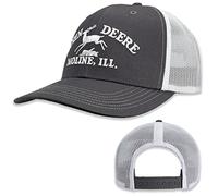 John Deere Gray Moline 112 Fit Cap White Mesh Vintage Embroidered Logo Hat