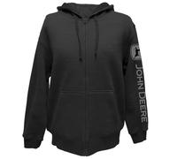 John Deere Jd Full Zip Fleece Sweatshirt-Black-Xxl