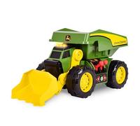 John Deere JD MAXX Power Camion de Chantier 2-en-1 Lumières & Sons, Pelleteuse et Camion Benne Télécommandés, LED, Sons de Chantier, Moteur Électrique, Grandes Roues, Dès 3 Ans