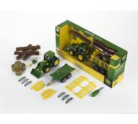 John Deere John Deere - Tracteur Avec Remorque À Bois Et À Foin