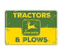 John Deere Panneau Tractors & Plows - 20,3 x 30,5 cm - Vert et jaune