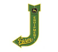 John Deere Plaque en métal motif flèche - Équipement agricole - Vert/jaune