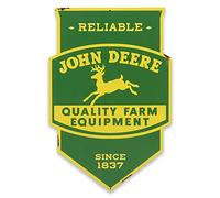 John Deere Quality Farm Equipment Shield Plaque en métal découpée John Deere pour garage ou grotte