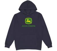 John Deere Sweat à capuche, logo de marque déposée, Bleu marine avec logo vert/jaune, X-Large
