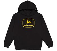 John Deere Sweat à capuche, logo de marque déposée, Noir avec logo jaune, Medium
