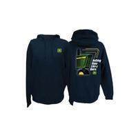 John Deere Sweatshirt à capuche Navy avec logo vintage pour adultes, bleu marine, M