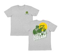 John Deere T-shirt graphique à manches courtes pour homme Livin The Dream, Oxford, Taille XL