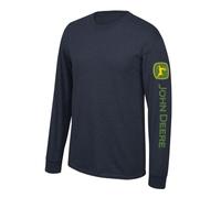 John Deere T-Shirt uni à Manches Longues avec Logo sur la Manche