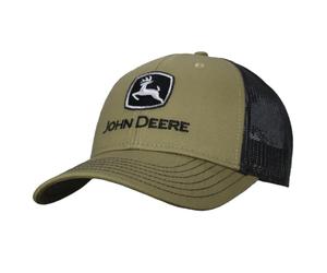 John Deere Twill Trucker Hat Mesh Baseball Cap-Olive-Os