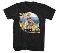 John Denver Country Roads Men's T Shirt Take me Home Mountain Range BlackXX-Large