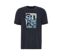 JOHN DEVIN T-Shirt bleu marine / bleu clair / orange, Taille XL