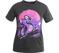 John Doe Palm, t-shirt femmes S Noir/Mauve/Fuchsia Noir/Mauve/Fuchsia