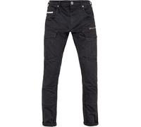 John Doe Pantalon Moto Cargo Homme Defender Mono Noir 38/32 - Homologué AAA - Stretch Respirant avec Protections Genoux et Hanches - Pantalon Moto renforcé pour Usage Quotidien