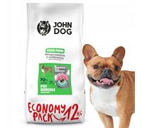 JOHN DOG Nourriture sèche pour Chien Adulte - Nourriture sèche pour Chien - Nourriture pour Animaux de Compagnie - sans Gluten - Porc avec Viande de bœuf - 12 kg