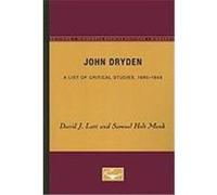 John Dryden Samuel Holt Monk (Auteur)