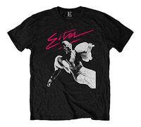 John Elton - T-Shirt # L Unisex Black # Pink Brush