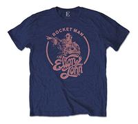 John Elton - T-Shirt # S Unisex Blue # Rocketman Circle Point [Import]