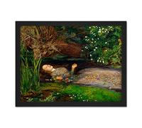 John Everett Millais Ophelia Cropped Large Framed Art Print Poster Wall Decor 18x24 Affiche Mur Déco