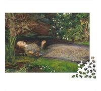John Everett Millais Puzzle en Bois Ophelia 1000 Pièces, Casse-tête Tableaux célèbres du Monde, Museums Puzzles Impossible, Art DIY Jeu Occasionnel Jouets Cadeau Intéressants