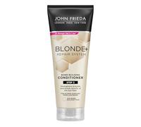 JOHN FRIEDA Blonde+ Repair System Repair System Après-shampoing 250 ml Traitement étape 2 Répare et nourrit les cheveux, crée de nouveaux liens, renforce et prévient la casse des cheveux blonds