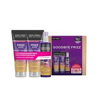 John Frieda Frizz Ease Wunder Kit de réparation - Shampoing, après-shampoing, spray de soin immédiat et masque pour les yeux MegRhythm - Programme bien-être pour la maison