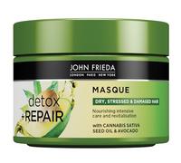 John Frieda Masque Réparateur pour Cheveux Secs/Tendus/Abîmés à l'Huile d'Avocat/Thé Vert, 250 ml