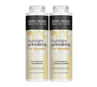 John Frieda Sheer Blonde Highlight Shampooing hydratant et après-shampoing hydratant Duo Value Bundle pour cheveux blonds traités Naturaland 2 x 500 ml