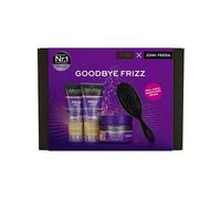 John Frieda Varis Kit de réparation miracle - Contenu : shampoing, 250 ml/après-shampoing, 250 ml/cure miracle, 250 ml/brosse à cheveux Varis Smoothing Brush - Série Frizz Ease - Inspiré des stylistes