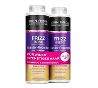 John Frieda Wunder Kit shampoing/après-shampoing rechargeable pour cheveux rebelles et abîmés 500 ml + 1 shampoing 500 ml