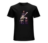 John Frusciante Cotton Round Neck Tee Shirt for Men Black S