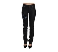 John Galliano, Femme, Jeans, Noir, Taille: W24 Pantalon décontracté en denim skinny taille mi-haute