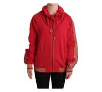 John Galliano, Femme, Sweatshirts et sweats à capuche, Rouge, Taille: 36 FR Sweat à Capuche Rouge avec Fermeture Éclair