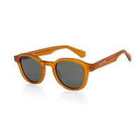 John Jacobs JJ S17336 Lunettes de soleil élégantes avec protection UV en acétate polarisées 100 % anti-UV pour homme et femme, Orange transparent, Extra Wide