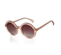 John Jacobs Lunettes de soleil hexagonales larges (taille 62), Marron transparent, 49