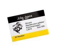 John James Aiguilles à perles en cuir Taille 9 34 mm