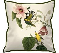 John James Audubon - Bécasseau à ailes bleues - Oreiller rembourré PM11382 (40 cm x 40 cm) (Blanc/Vert)