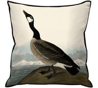 John James Audubon - Oie nonnette de Hutchins - Oreiller rembourré PM11377 (55 cm x 55 cm) (Noir/Blanc)