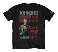 John Lennon Live in NYC T-Shirt, Noir (Black Black), XX-Large Homme