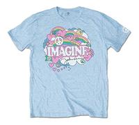 John Lennon Lennon Rainbows, Love & Peace, T-Shirt Homme, Bleu (Blue Blue), X-Large