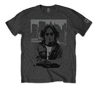 John Lennon - T-Shirt # XXL Unisex Grey # Skyline [Import]