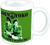 John Lennon - Tasse à café "I Don't Wanna Be A Soldier" RO13180 (Taille unique) (Blanc/Vert)