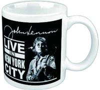 John Lennon - Tasse à café "Live In New York City" RO13218 (Taille unique) (Blanc/Noir)
