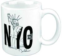 John Lennon - Tasse à café "NYC Power To The People" RO13215 (Taille unique) (Blanc/Noir)