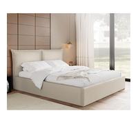 John - lit coffre - 140x200 cm - en velours - sommier inclus - Beige