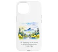John Muir cite The Clearest Way Into The Universe Forest Coque pour iPhone 15
