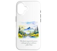 John Muir cite The Clearest Way Into The Universe Forest Coque pour iPhone 16