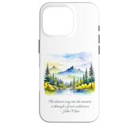 John Muir cite The Clearest Way Into The Universe Forest Coque pour iPhone 16 Pro